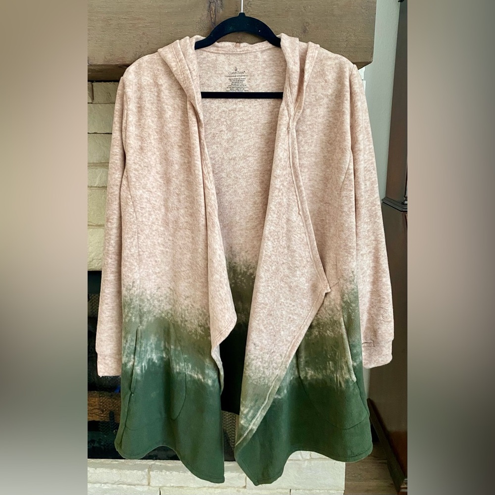 Cuddl Duds Fleece Ombré Hooded Open Jacket